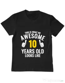 Tricou ADLER copil Awesome birthday Negru