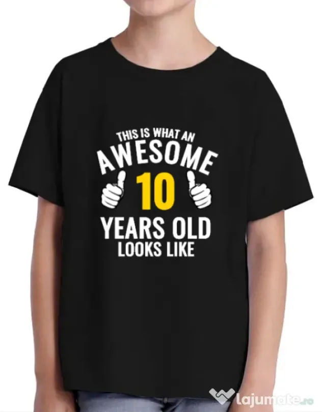 Tricou ADLER copil Awesome birthday Negru
