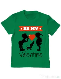 Tricou ADLER copil Be my valentine Verde mediu