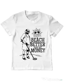 Tricou ADLER copil Beach better have my money Alb