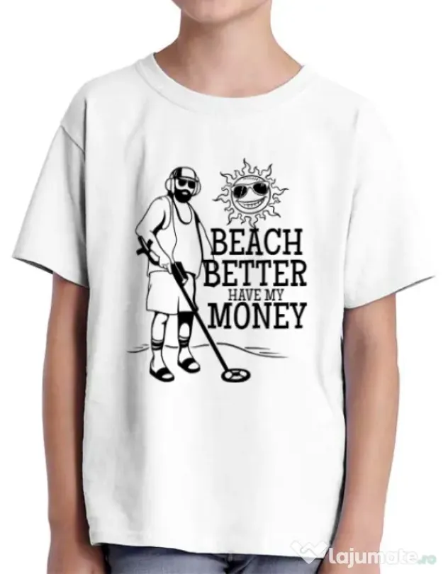 Tricou ADLER copil Beach better have my money Alb