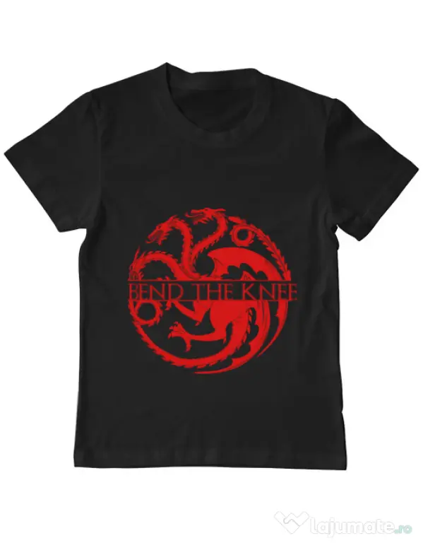 Tricou ADLER copil Bend the knee Negru