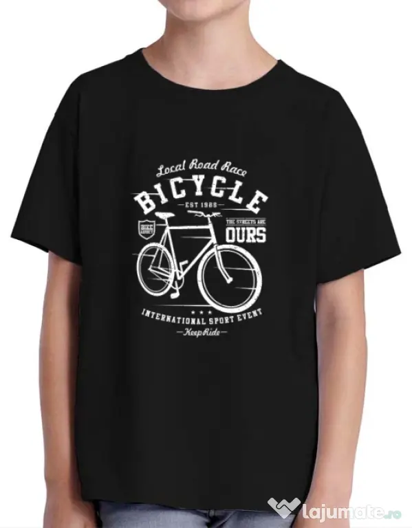 Tricou ADLER copil Bicycle Negru