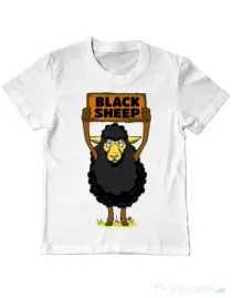 Tricou ADLER copil Black sheep Alb