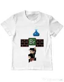 Tricou ADLER copil Breaking Mario Alb