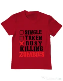 Tricou ADLER copil Busy killing zombies Rosu