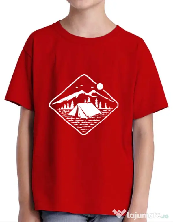 Tricou ADLER copil Camp Mode ON Rosu