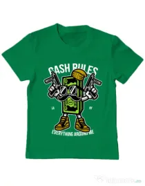 Tricou ADLER copil Cash rules Verde mediu