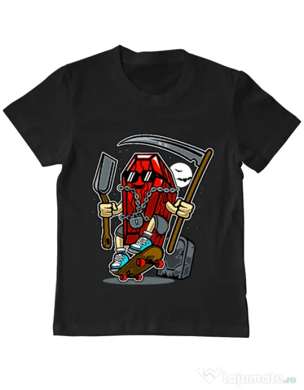 Tricou ADLER copil Coffin Skater Negru