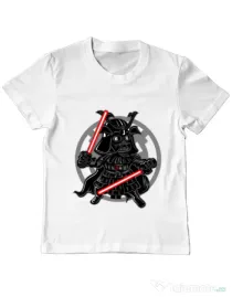 Tricou ADLER copil Darkside Samurai Alb
