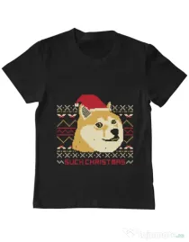 Tricou ADLER copil Doge christmas Negru