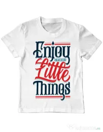 Tricou ADLER copil Enjoy The Little Things Alb