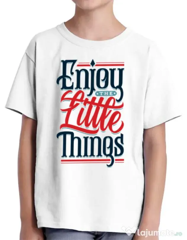 Tricou ADLER copil Enjoy The Little Things Alb