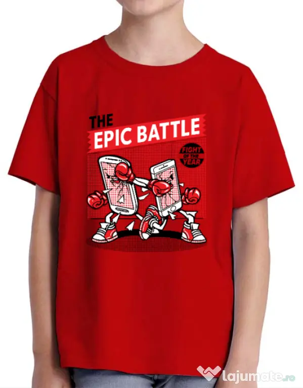 Tricou ADLER copil Epic battle Rosu