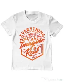 Tricou ADLER copil Everything You Can Imagine is Real Alb