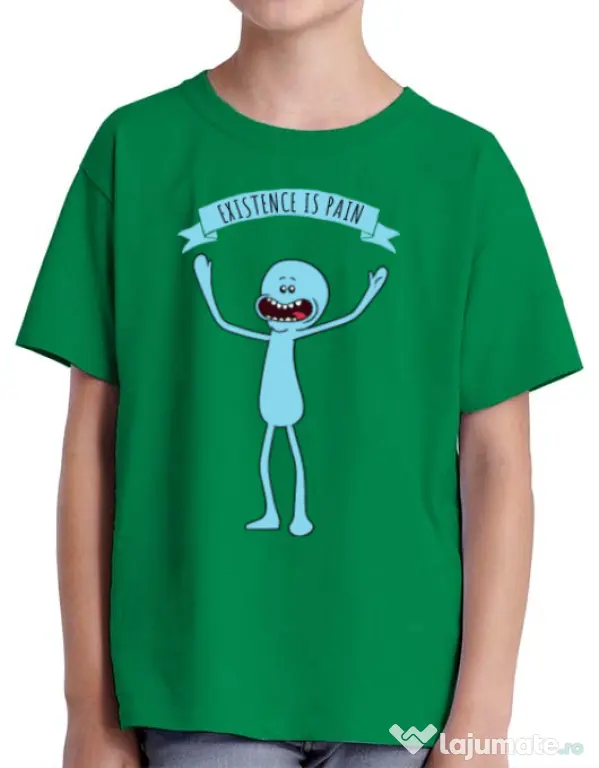 Tricou ADLER copil Existence is pain Verde mediu