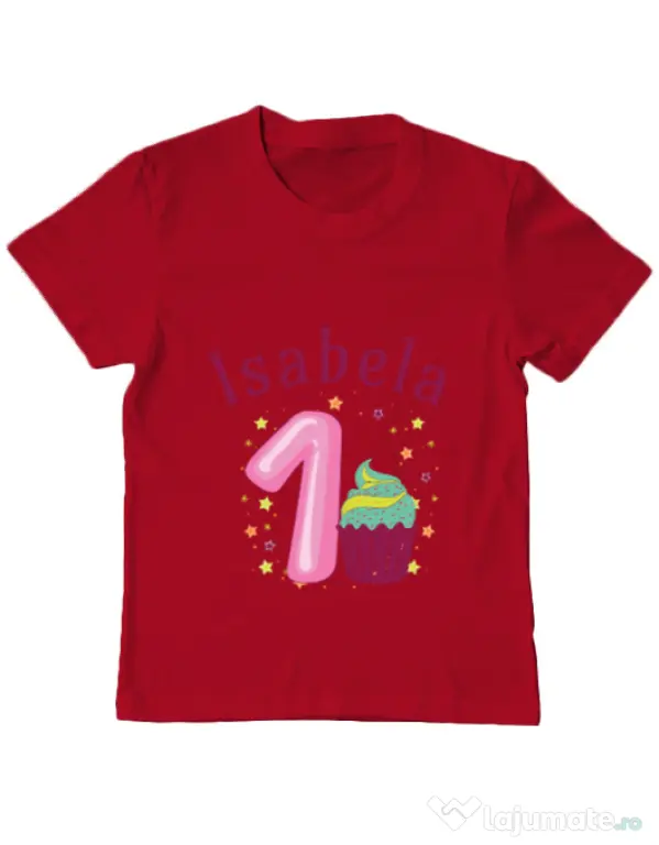 Tricou ADLER copil First Birthday Rosu