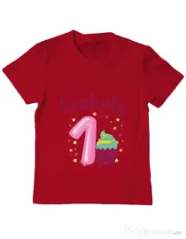 Tricou ADLER copil First Birthday Rosu