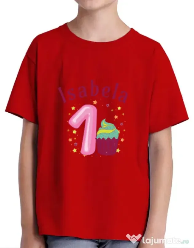 Tricou ADLER copil First Birthday Rosu
