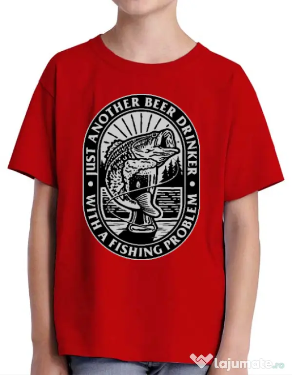 Tricou ADLER copil Fishing problem Rosu