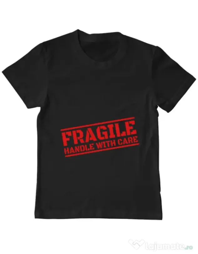 Tricou ADLER copil Fragile Negru