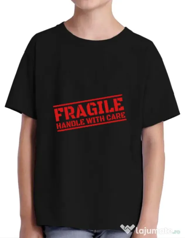 Tricou ADLER copil Fragile Negru