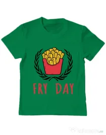 Tricou ADLER copil Fry Day Verde mediu