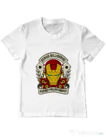 Tricou ADLER copil Genius Billionaire Alb