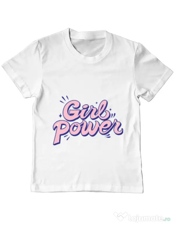 Tricou ADLER copil Girl power Alb