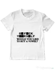 Tricou ADLER copil Go fuck yourself Alb