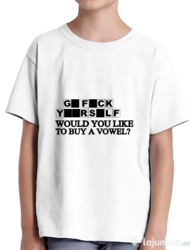 Tricou ADLER copil Go fuck yourself Alb