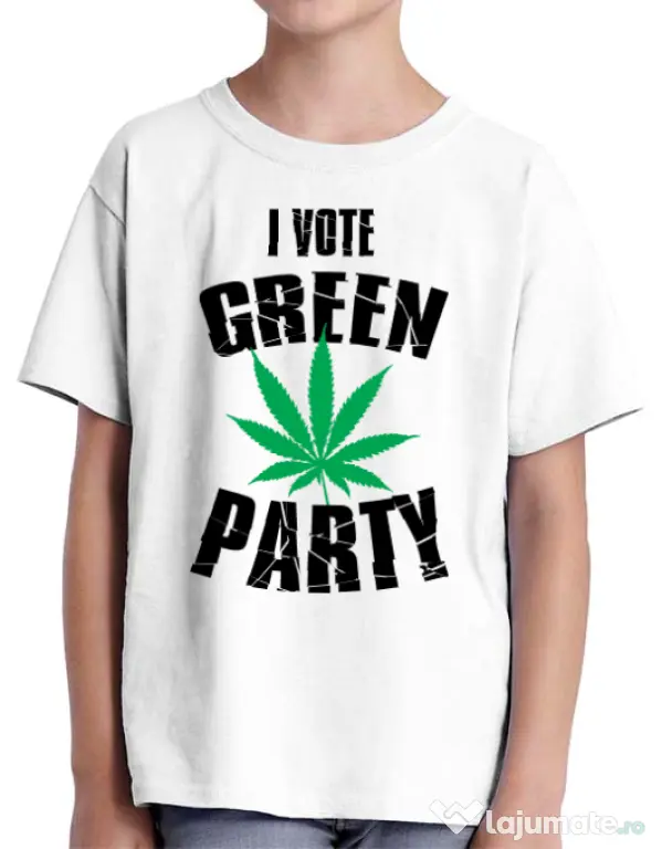 Tricou ADLER copil Green party Alb