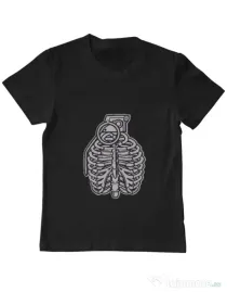 Tricou ADLER copil Grenade Ribcage Negru
