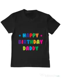Tricou ADLER copil Happy Birthday Daddy Negru