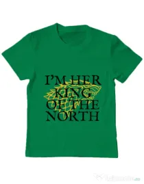 Tricou ADLER copil Her king of the north Verde mediu