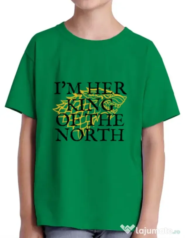 Tricou ADLER copil Her king of the north Verde mediu