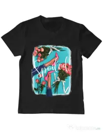 Tricou ADLER copil High Heels and roses Negru