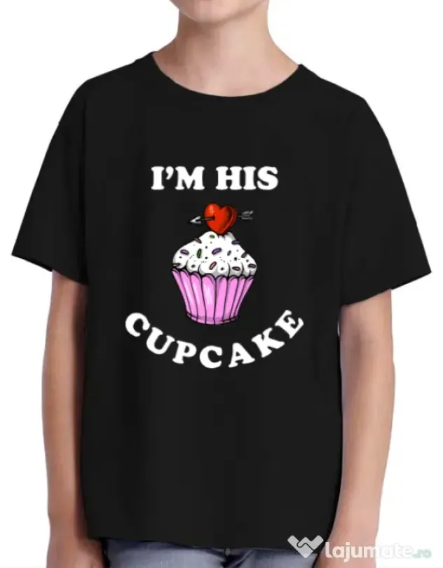 Tricou ADLER copil His cupcake Negru