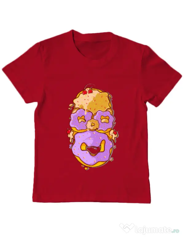 Tricou ADLER copil Homer Donut Rosu