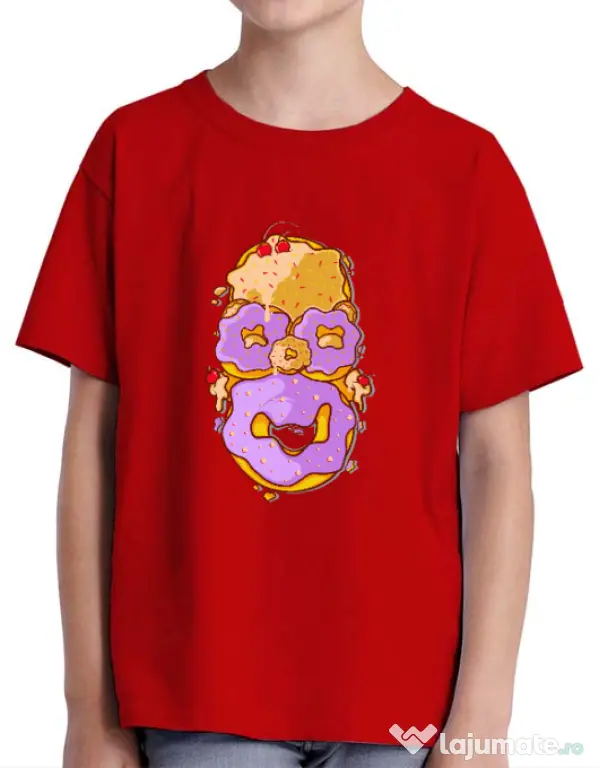 Tricou ADLER copil Homer Donut Rosu