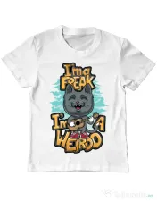 Tricou ADLER copil I am a freak Alb 