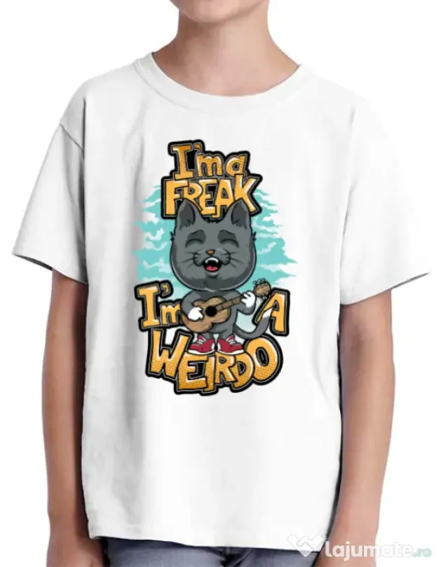 Tricou ADLER copil I am a freak Alb