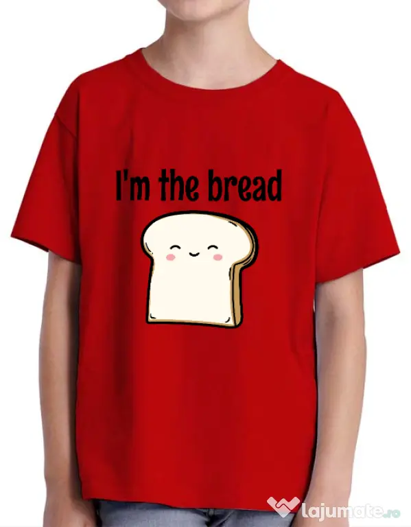 Tricou ADLER copil I am the bread Rosu