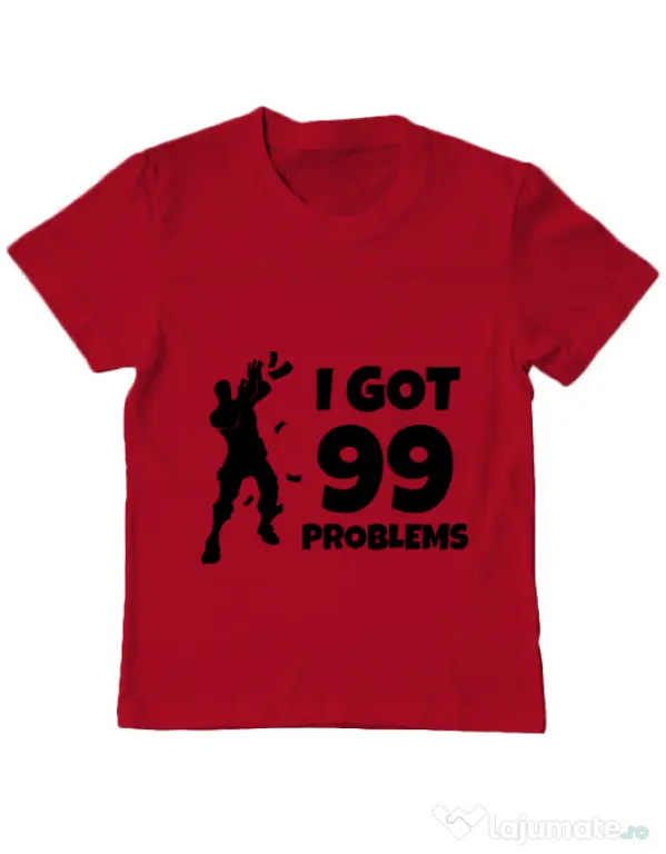 Tricou ADLER copil I got 99 problems Fortnite Rosu
