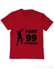 Tricou ADLER copil I got 99 problems Fortnite Rosu