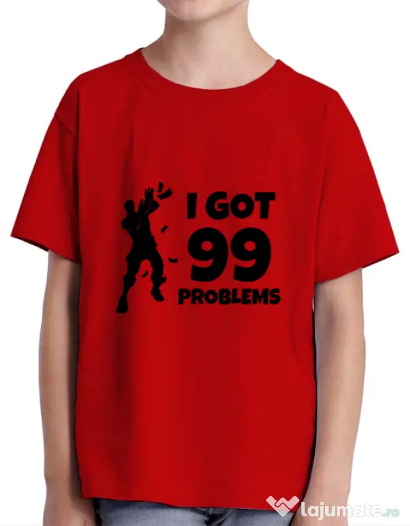 Tricou ADLER copil I got 99 problems Fortnite Rosu