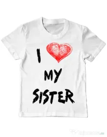 Tricou ADLER copil I love my sister Alb
