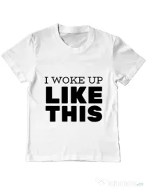 Tricou ADLER copil I woke up like this Alb