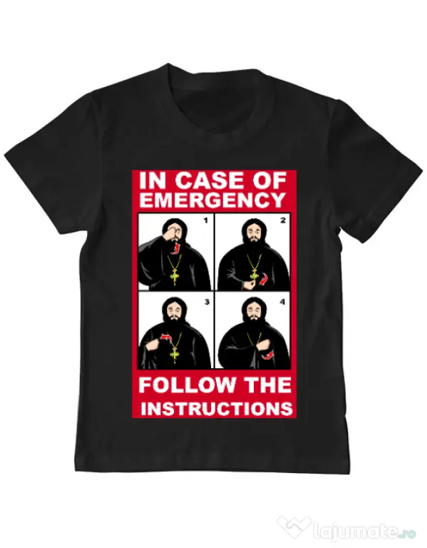 Tricou ADLER copil In case of emergency Negru