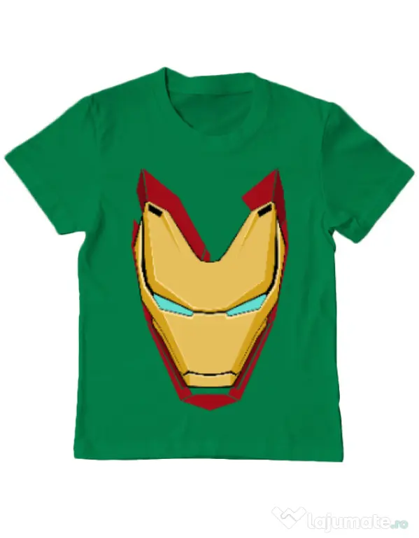 Tricou ADLER copil Iron man mask Verde mediu